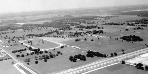 Tartan Farms and Bonnie Heath Farm circa 1965. The track shown is the Tartan Farms training track.