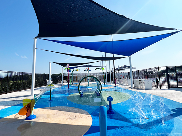 A splash pad at the FAST swimming facility