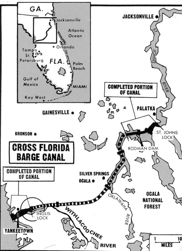 construction map of the cross florida barge canal Construction map of the Cross Florida Barge Canal