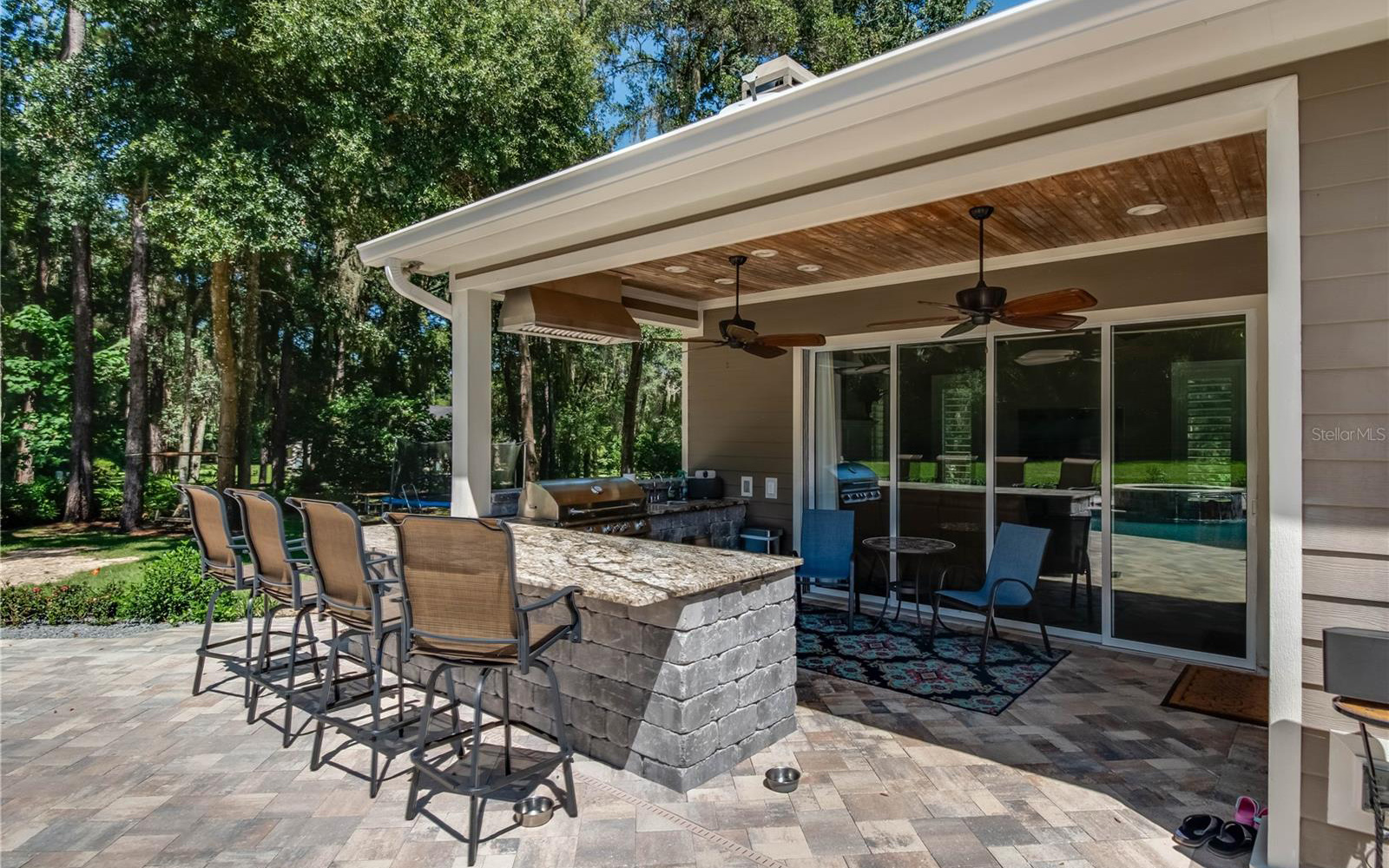 The outdoor kitchen at River Mist Farm