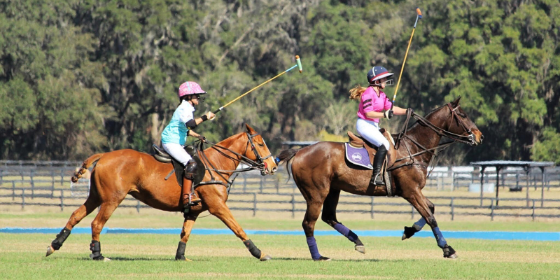 Dana playing polo
