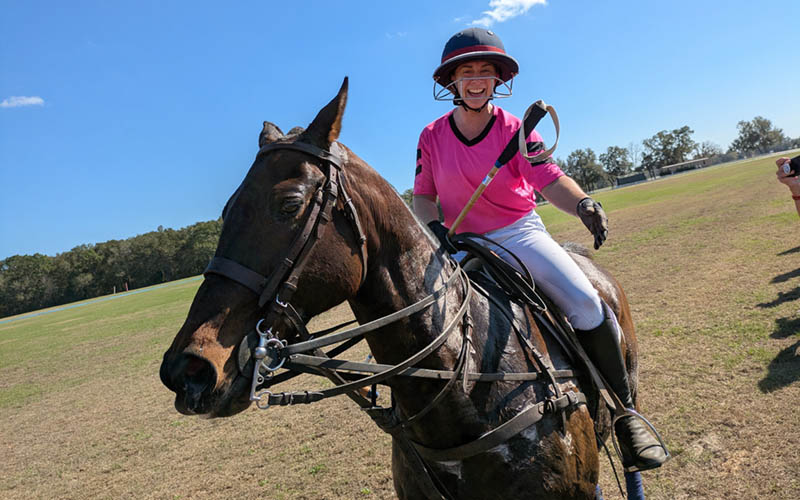 Dana on the polo pitch